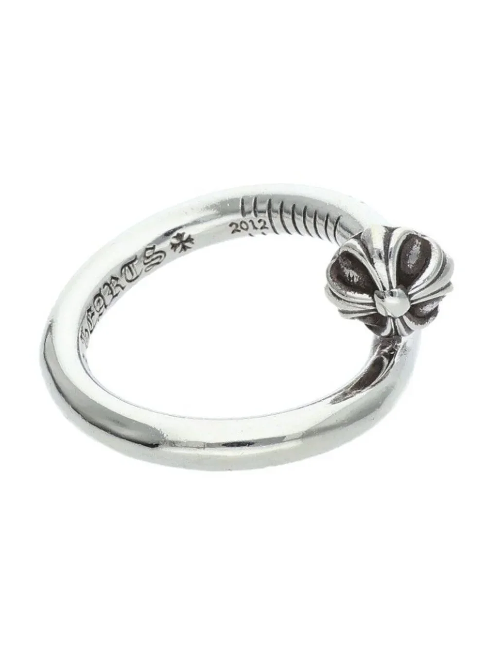 Chrome Hearts Nail Crsball Cross Ball Silver Ring